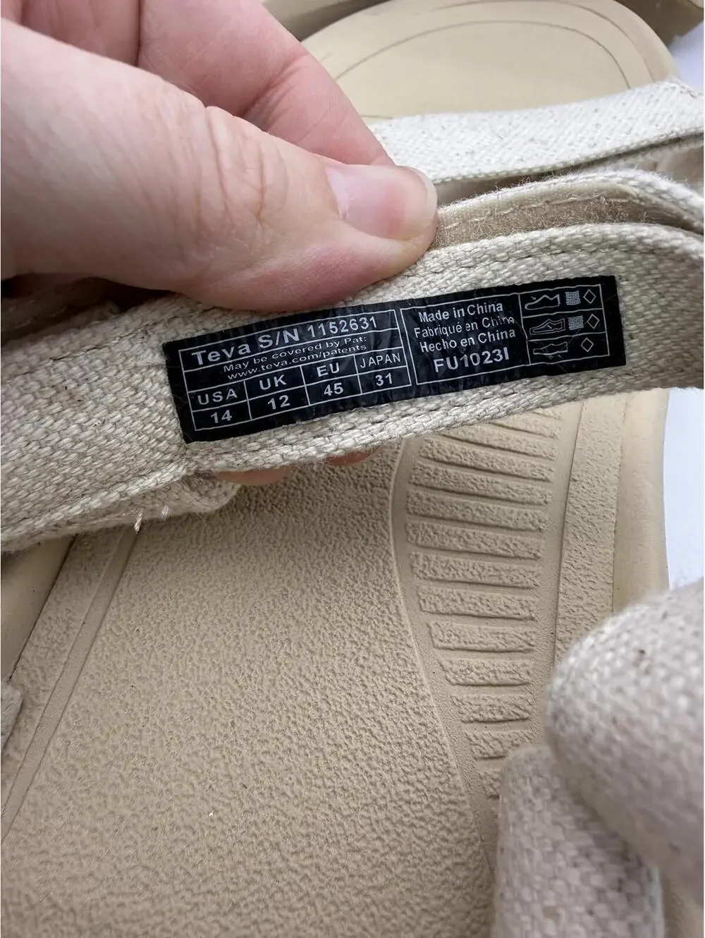 Teva Beige Adjustable Strap Sandals Women's Size 14